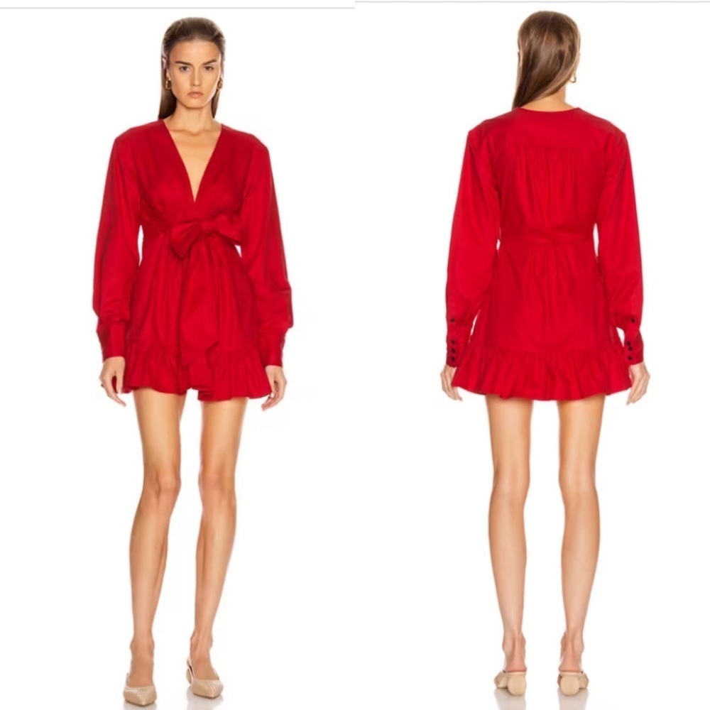 Marissa Webb Janelle Lightweight Canvas Dressβ in Rouge
